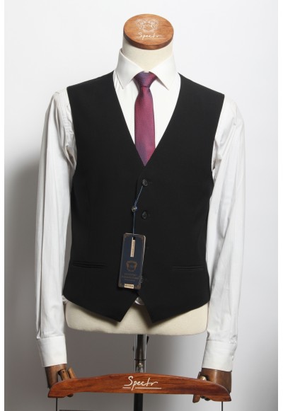 Мужской жилет "Кумир" чёрный slim fit