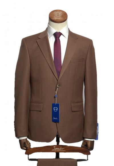 Мужской костюм "Голд" коричневый двойка slim fit