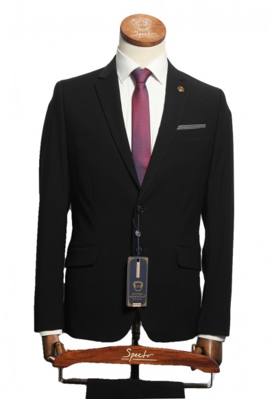 Мужской костюм "Кумир" чёрный двойка slim fit