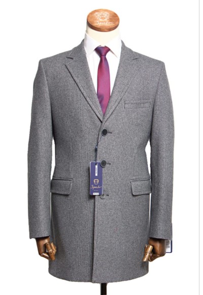 Мужское пальто "Рендал" серое английский ворот slim fit