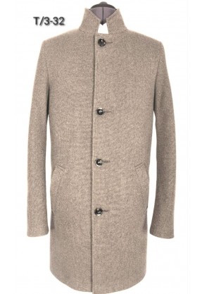 Мужское пальто "Т3-32" бежевое стойка